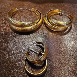 Elegant Gold Hoop Earrings Set
